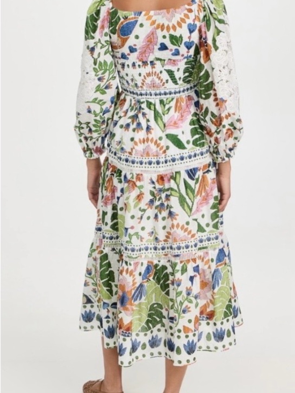 FARM Rio Floral Tropical Midi Dress in blue, green, pink - Picture 4 of 14